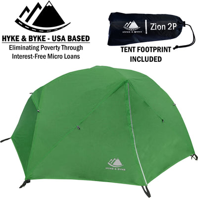 Zion 2 Person Backpacking Tent with Footprint