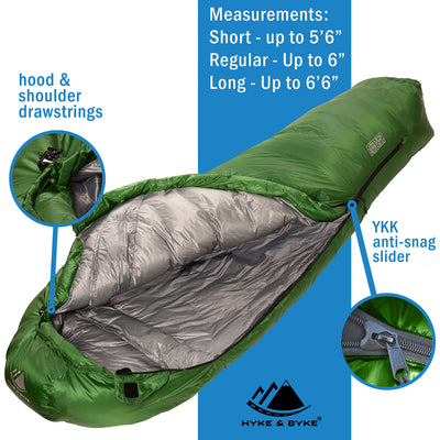 Katahdin 32°F 625 Fill Power Hydrophobic Sleeping Bag With Advanced Synthetic