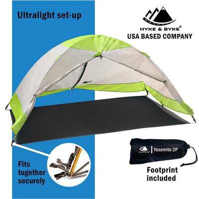 YOSEMITE 2 Person Backpacking Tent w/Footprint