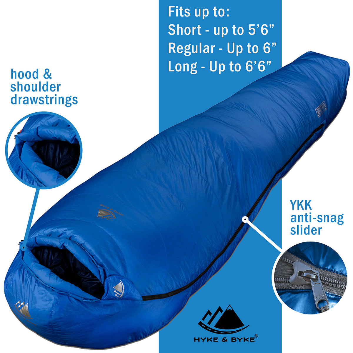 Shavano 32 °F Ultralight Down Sleeping Bag Hyke Byke USA