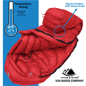 hyke and bike schlafsack Snowmass 0°F Ultralight Down Sleeping Bag