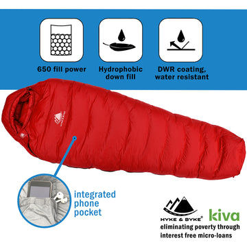 hyke and bike schlafsack Snowmass 0°F Ultralight Down Sleeping Bag