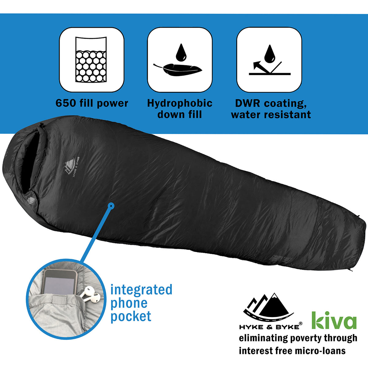 hyke and bike schlafsack Shavano 32 °F Ultralight Down Sleeping Bag