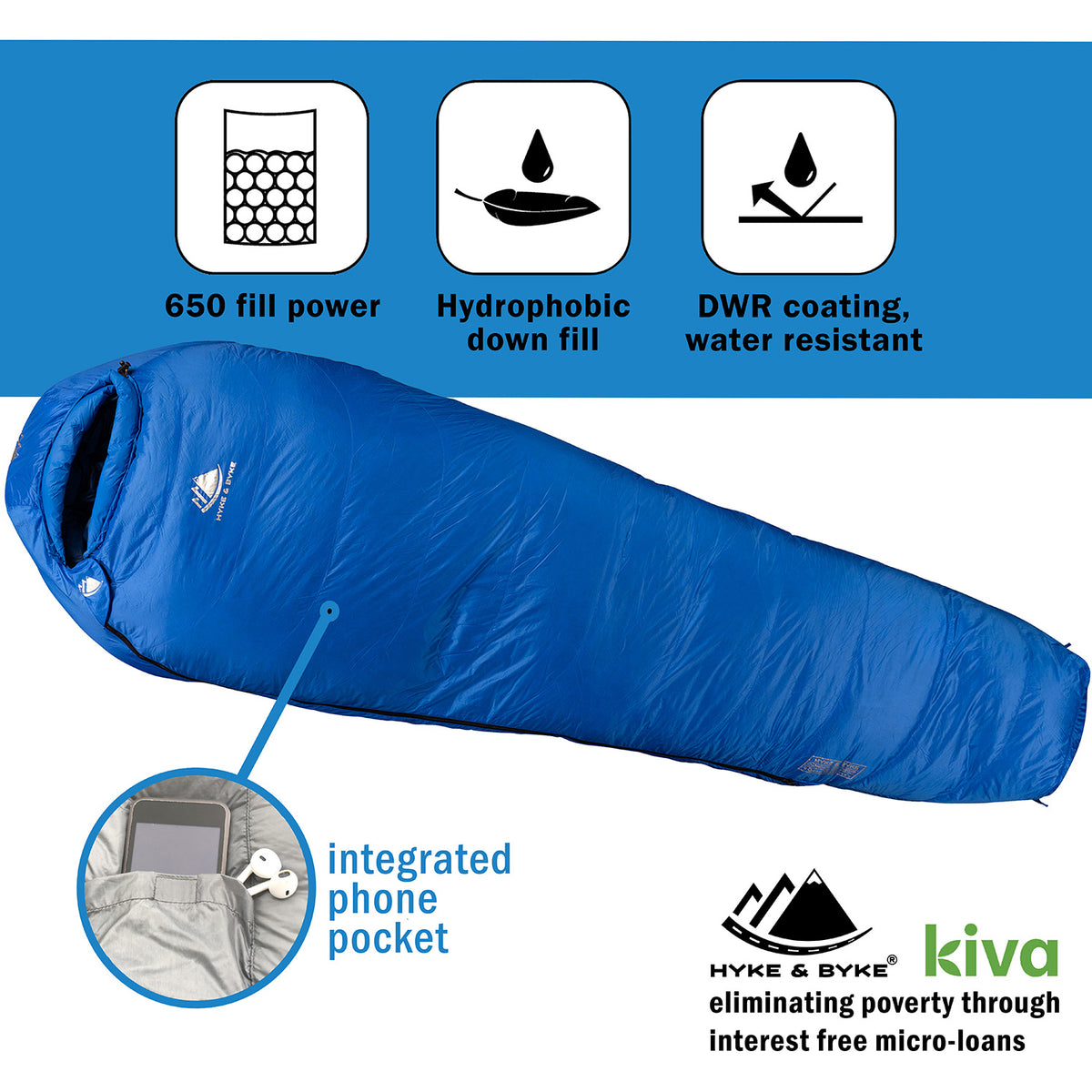 Snowmass 0 F Ultralight Down Sleeping Bag Hyke Byke USA
