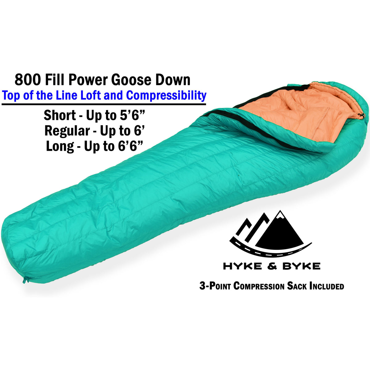 Eolus 0F Light 800FP Down Sleeping Bag - Hyke & Byke USA Eolus 0F Light 800FP Down Sleeping Bag - Hyke & Byke USA