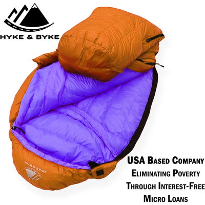 Eolus 15°F Ultralight 800FP Goose Down Sleeping Bag Sleeping Bag Hyke & Byke