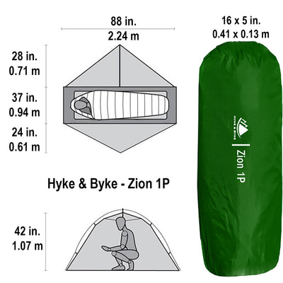 Zion 1 Person Backpacking Tent with Footprint