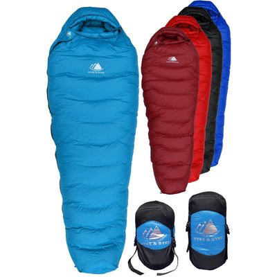 Snowmass 0°F Ultralight 650FP Down Sleeping Bag Sleeping Bag Hyke & Byke Long Light Blue