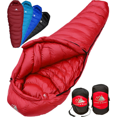 Quandary 15°F Ultralight 650FP Down Sleeping Bag Sleeping Bag Hyke & Byke Regular Red